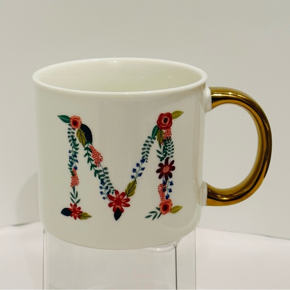 Opalhouse Monogram Letter *M * Floral Porcelain Coffee Mug Tea Cup (003990) - Picture 5 of 5